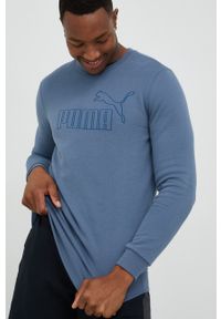Puma bluza męska kolor fioletowy z aplikacją. Kolor: fioletowy. Materiał: materiał. Wzór: aplikacja #1