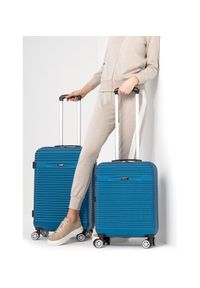 Ochnik - Komplet walizek na kółkach 19'/24'/28'. Kolor: niebieski. Materiał: materiał, poliester, guma, kauczuk #7