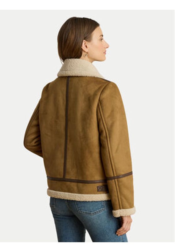 Lauren Ralph Lauren - LAUREN RALPH LAUREN Kurtka z imitacji skóry 297P04122002 Brązowy Regular Fit. Kolor: brązowy. Materiał: syntetyk