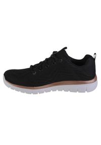 skechers - Damskie GRACEFUL GET CONNECTED Sneakersy Czarny / różowe złoto. Kolor: wielokolorowy, różowy, czarny. Materiał: materiał, poliester. Szerokość cholewki: normalna