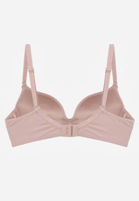 Renee - Różowy Biustonosz Push Up o Gładkim Wykończeniu z Cyrkoniową Aplikacją Claronei. Kolor: różowy. Rodzaj stanika: push-up. Wzór: gładki, aplikacja #7