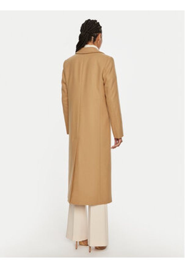 Hugo Płaszcz wełniany Mojeni 50526199 Beżowy Regular Fit. Kolor: beżowy. Materiał: wełna