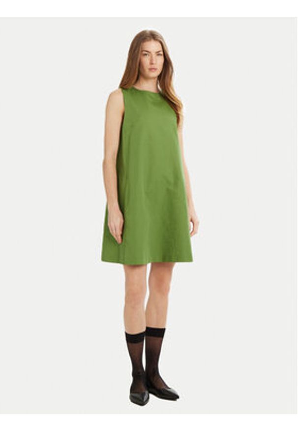 Weekend Max Mara Sukienka codzienna Racer 2515221102 Zielony Regular Fit. Okazja: na co dzień. Kolor: zielony. Materiał: bawełna. Typ sukienki: proste. Styl: casual