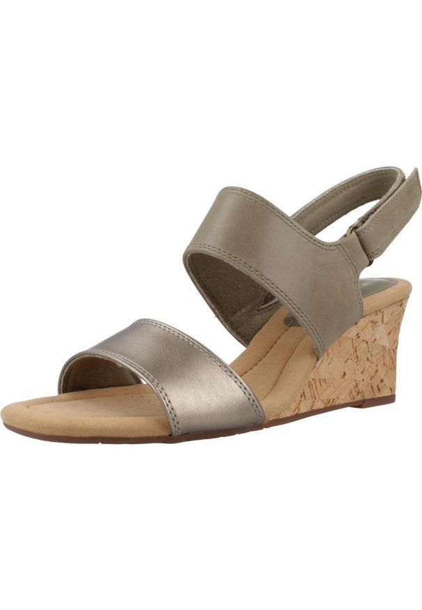 Clarks - Sandały CLARKS KYARRA FAYE Zielony. Kolor: zielony. Materiał: tkanina, skóra. Sezon: lato