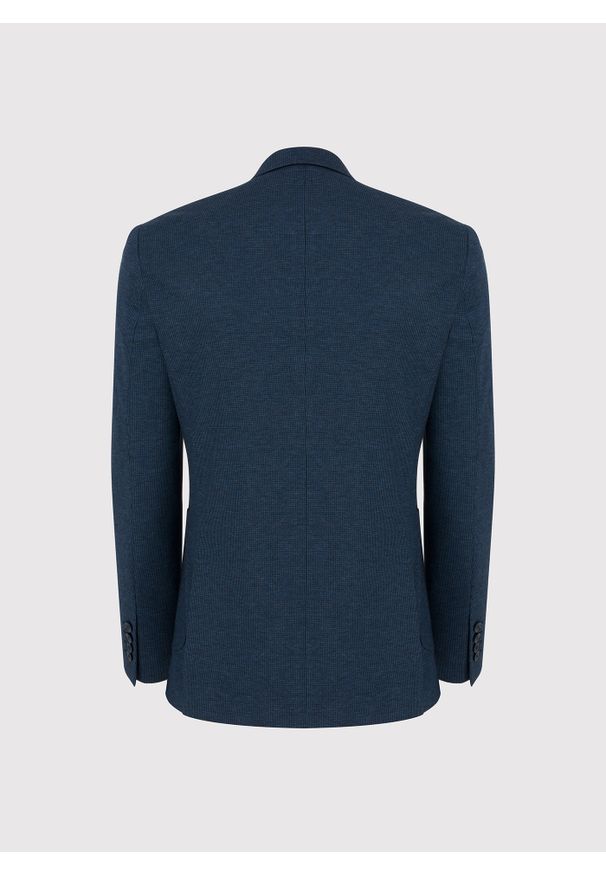 Pako Lorente - PAKO LORENTE - Granatowa marynarka w pepitkę z dzianiny. Kolor: niebieski. Materiał: dzianina. Sezon: jesień