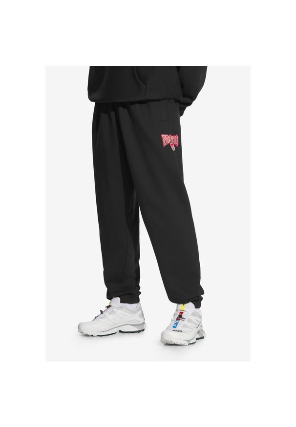 Spodnie dresowe męskie Prosto Chicago. Kolor: czarny. Materiał: dresówka