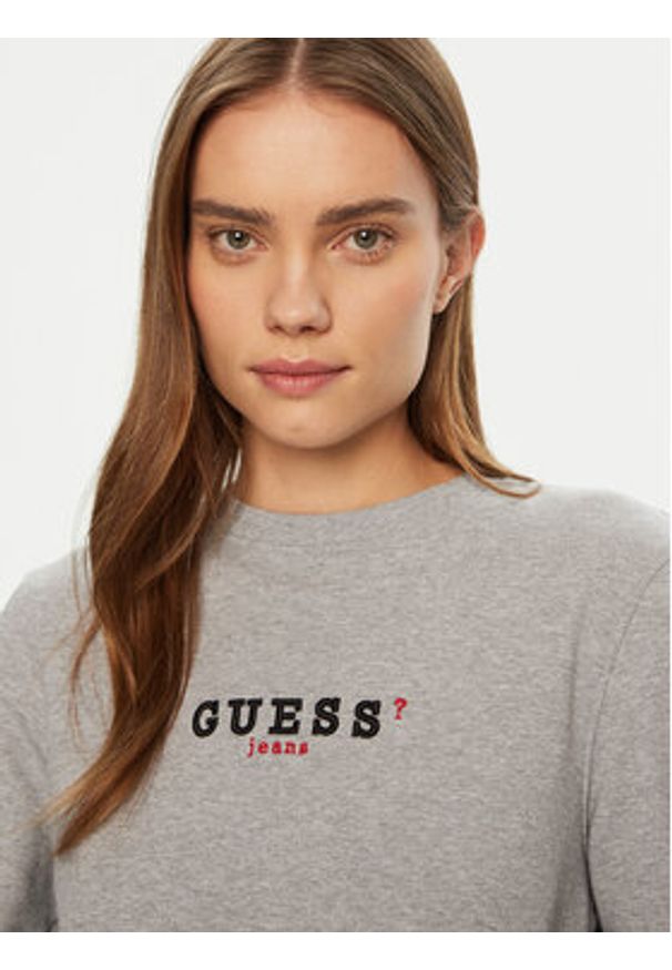 Guess Jeans Bluza W5RQ28 K68I4 Szary Regular Fit. Kolor: szary. Materiał: bawełna