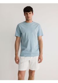 Reserved - T-shirt regular z nadrukiem - jasnoniebieski. Kolor: niebieski. Materiał: bawełna, dzianina. Wzór: nadruk