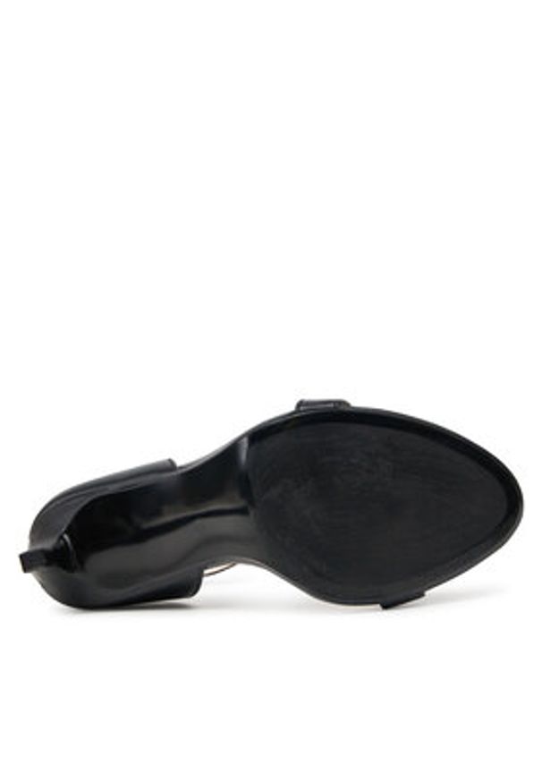 Calvin Klein Sandały Heel Sandal 90 - Lth HW0HW02337 Czarny. Kolor: czarny. Materiał: skóra