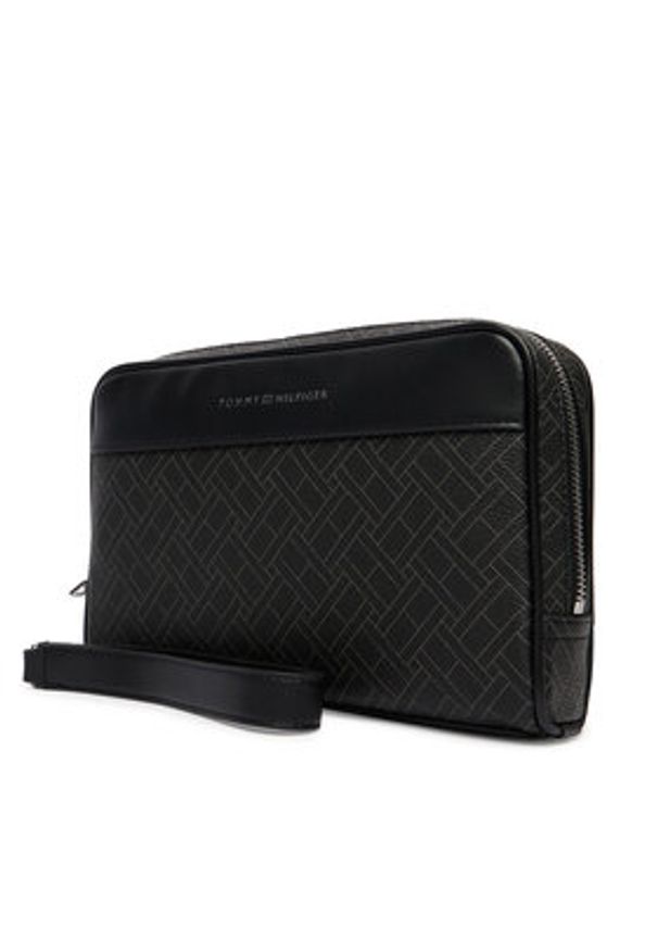 TOMMY HILFIGER - Tommy Hilfiger Kosmetyczka Th Flag Monogram Pouch AM0AM14146 Czarny. Kolor: czarny. Materiał: skóra