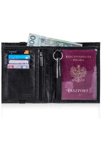 Solier - Skórzany portfel męski na paszport SOLIER SW07 czarny. Kolor: czarny. Materiał: skóra #1