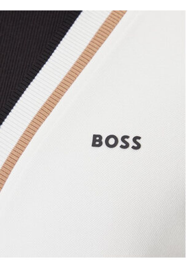 BOSS Kardigan Sardigan 50543472 Biały Relaxed Fit. Kolor: biały. Materiał: syntetyk, bawełna