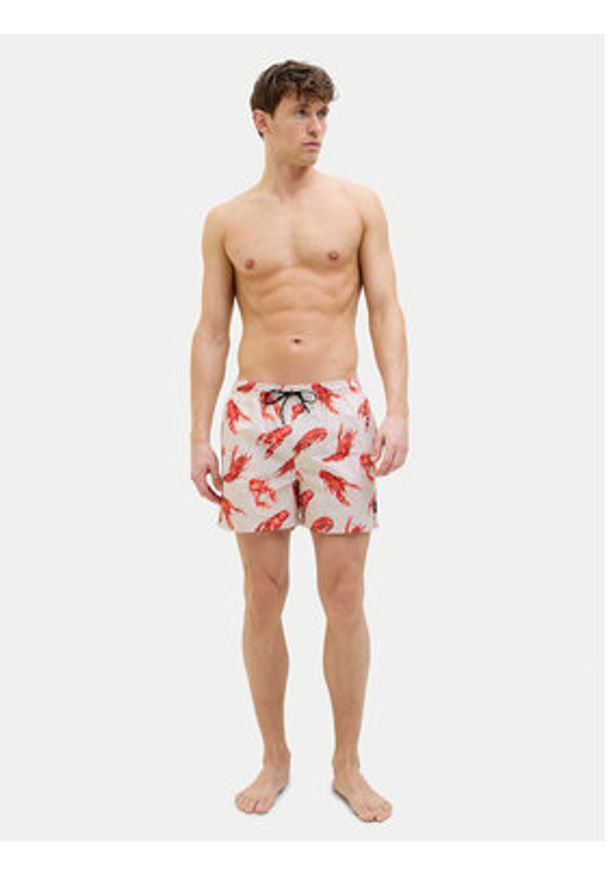 Jack & Jones Szorty kąpielowe Maui 12272809 Beżowy Regular Fit. Kolor: beżowy. Materiał: syntetyk