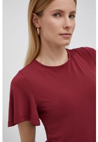 only - Only t-shirt damski kolor fioletowy. Okazja: na co dzień. Kolor: różowy. Materiał: dzianina. Wzór: gładki. Styl: casual