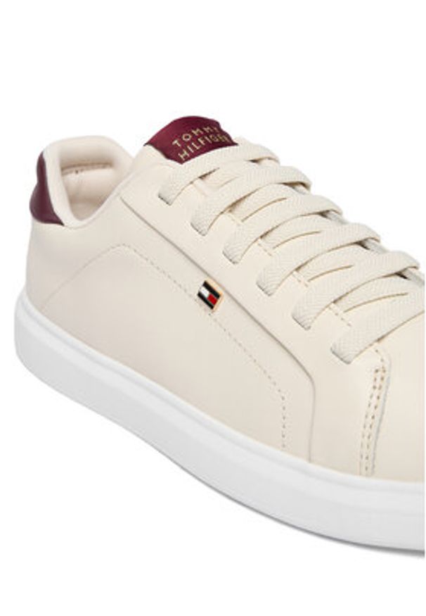 TOMMY HILFIGER - Tommy Hilfiger Sneakersy Icon Court Light Weight FW0FW08948 Beżowy. Kolor: beżowy. Materiał: skóra
