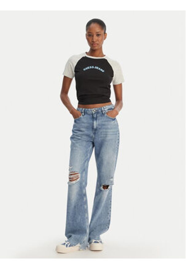 Guess Jeans T-Shirt W6GIB0 J1314 Czarny Regular Fit. Kolor: czarny. Materiał: bawełna