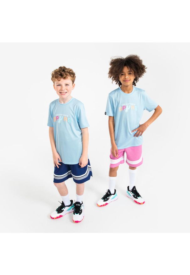 TARMAK - Koszulka do koszykówki dla dzieci Tarmak NBA San Antonio Spurs TS 900. Kolor: niebieski. Materiał: poliester, materiał. Sport: koszykówka