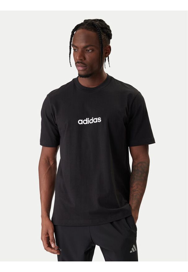 Adidas - adidas T-Shirt Essentials Linear JE8993 Czarny Regular Fit. Kolor: czarny. Materiał: bawełna