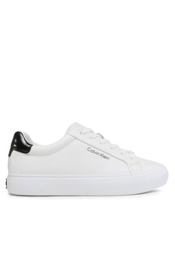 Calvin Klein Sneakersy Vulc Lace Up HW0HW01681 Biały. Kolor: biały. Materiał: skóra