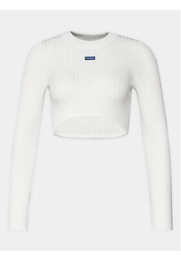 Hugo Sweter Succoire_B 50514280 Biały Slim Fit. Kolor: biały. Materiał: syntetyk, wiskoza