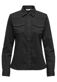 only - ONLY Koszula jeansowa Sasia 15352339 Czarny Slim Fit. Kolor: czarny. Materiał: bawełna #4