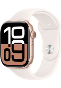 APPLE - Apple Watch Series 10 (GPS + Cellular) 46mm Rose Gold Aluminum Case with Red Sport Band, S/M (MWY63). Styl: sportowy