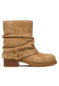 MICHAEL Michael Kors Botki Colby 40F5COFE5S Beżowy. Kolor: beżowy. Materiał: zamsz, skóra