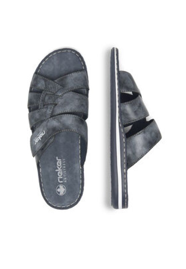 Rieker Klapki 21073-14 Granatowy. Kolor: niebieski. Materiał: skóra