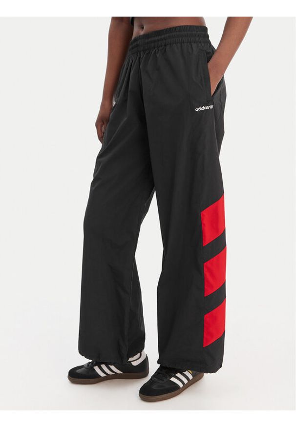 Adidas - adidas Spodnie dresowe Blocked Washed KE5037 Szary Loose Fit. Kolor: szary. Materiał: syntetyk