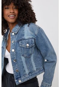 Morgan kurtka jeansowa damska przejściowa oversize. Kolor: niebieski. Materiał: jeans #4