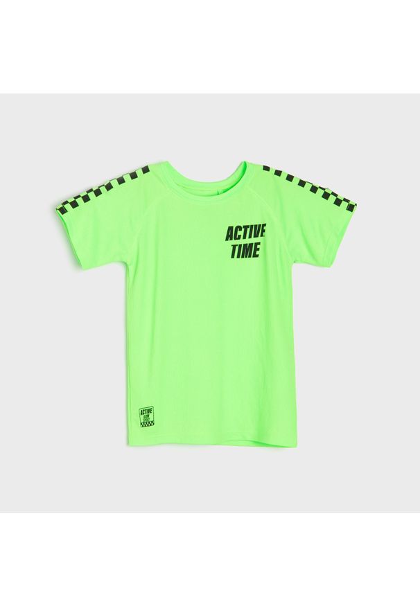 Sinsay - Koszulka sportowa - Zielony. Kolor: zielony. Styl: sportowy