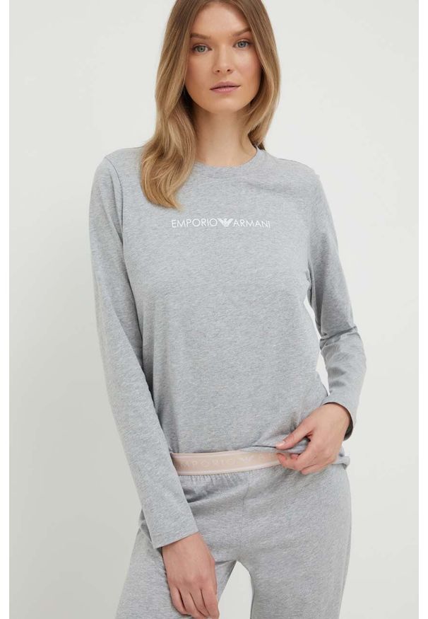 Emporio Armani Underwear komplet lounge bawełniany kolor szary. Kolor: szary. Materiał: bawełna. Wzór: melanż
