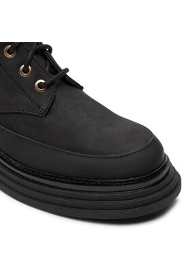 Pollini Trzewiki SA24074G1LTO0000 Czarny. Kolor: czarny. Materiał: skóra, nubuk