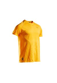 ARTENGO - Koszulka TTS 500 SOFT męska. Kolor: żółty. Materiał: materiał, poliester, poliamid #1