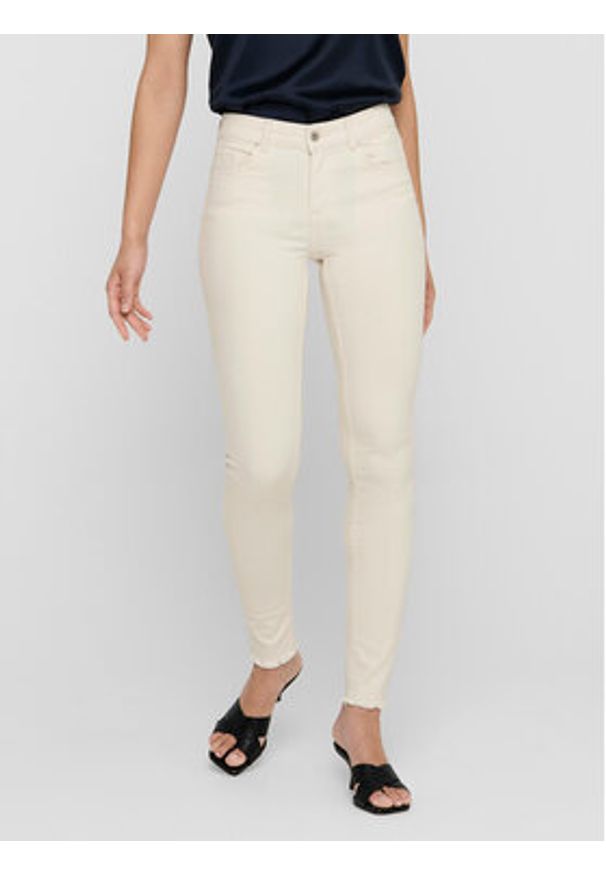 only - ONLY Jeansy 15218655 Écru Skinny Fit. Kolor: kremowy
