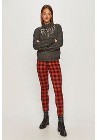 DKNY - Dkny - Spodnie. Stan: podwyższony. Kolor: czerwony. Materiał: tkanina, poliester, jedwab #4