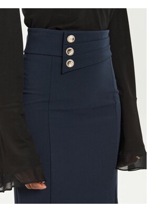 Rinascimento Spódnica midi CFC0119972003 Granatowy Slim Fit. Kolor: niebieski. Materiał: syntetyk, wiskoza