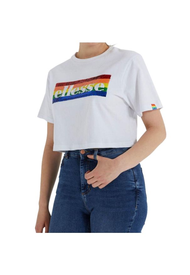 Koszulka sportowa damska Ellesse Unicorn Crop. Kolor: biały. Materiał: bawełna