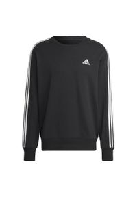 Adidas - Essentials French Terry 3-Stripes Sweatshirt. Kolor: czarny. Materiał: materiał