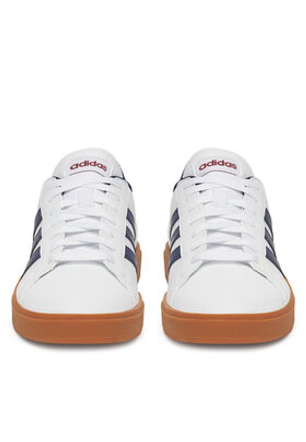 Adidas - adidas Sneakersy GRAND COURT BASE 2.0 JH8614 Biały. Kolor: biały. Materiał: skóra