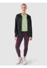 4f - 4F Kurtka do biegania Ultralight damska - szara XL. Typ kołnierza: kołnierzyk stójkowy, kaptur. Kolor: szary. Materiał: włókno, materiał. Długość rękawa: raglanowy rękaw. Długość: krótkie. Sport: fitness, bieganie #2