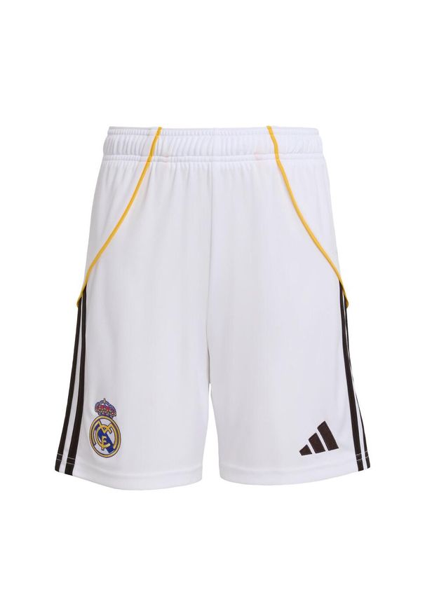 Adidas - Szorty Real Madryt 25/26 Home Kids. Kolor: biały. Sport: piłka nożna