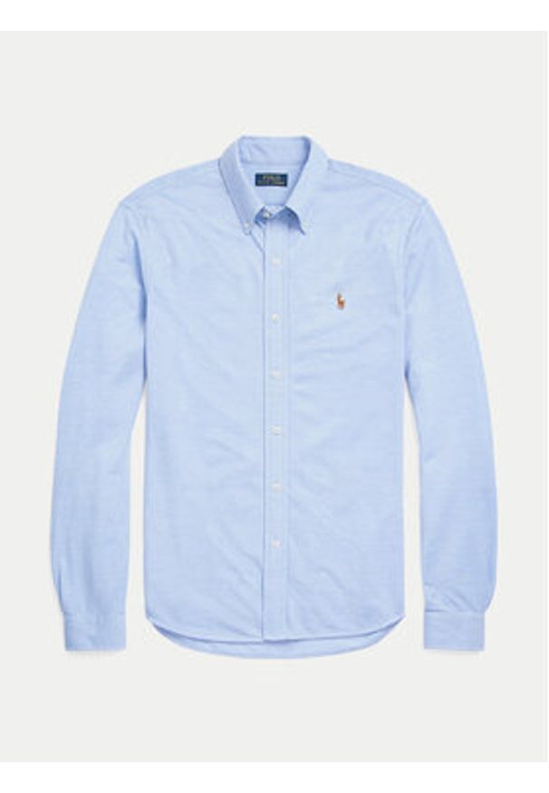 Polo Ralph Lauren Koszula 710932545001 Błękitny Custom Fit. Typ kołnierza: polo. Kolor: niebieski. Materiał: bawełna