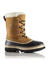 sorel - Buty trekkingowe męskie Sorel Caribou. Zapięcie: sznurówki. Kolor: brązowy. Materiał: guma, skóra, tkanina. Szerokość cholewki: normalna