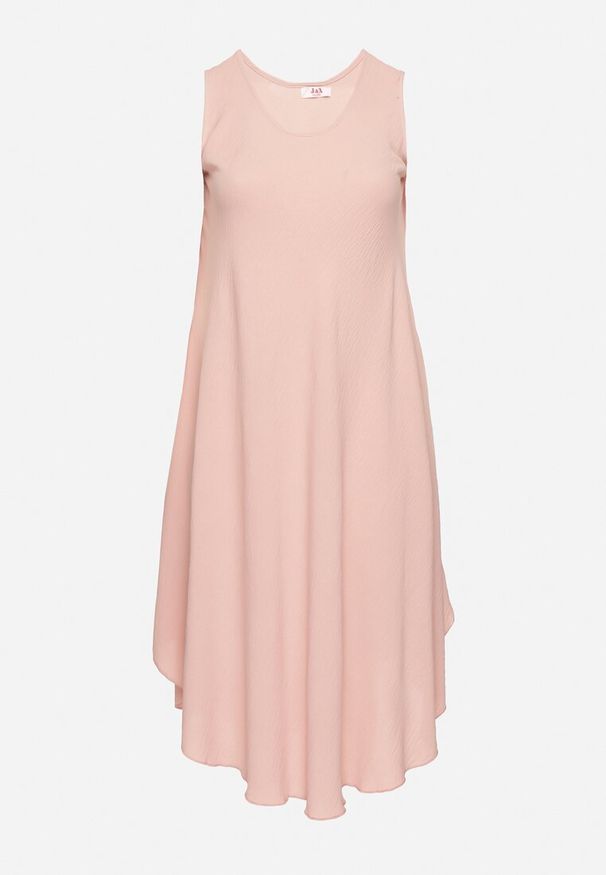 Born2be - Różowa Rozkloszowana Sukienka z Bawełną Nairilo. Okazja: na spacer. Kolor: różowy. Materiał: bawełna. Sezon: lato. Styl: elegancki, klasyczny