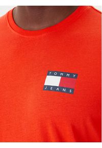 Tommy Jeans T-Shirt Essential DM0DM20740 Pomarańczowy Slim Fit. Kolor: pomarańczowy. Materiał: bawełna #5
