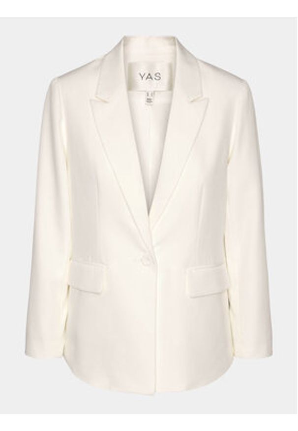YAS Marynarka 26028353 Biały Regular Fit. Kolor: biały. Materiał: syntetyk
