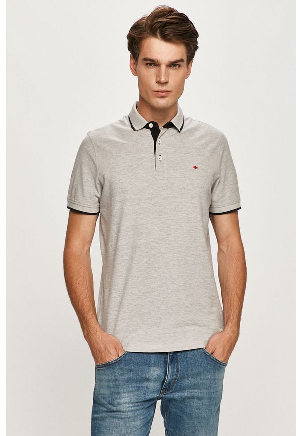 PRODUKT by Jack & Jones - Produkt by Jack & Jones - Polo. Okazja: na co dzień. Typ kołnierza: polo. Kolor: szary. Materiał: bawełna, dzianina. Długość: krótkie. Wzór: melanż. Styl: casual