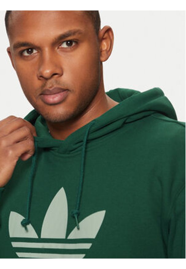 Adidas - adidas Bluza adicolor Classic Trefoil JN7011 Zielony Regular Fit. Kolor: zielony. Materiał: bawełna