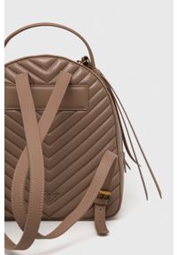 Pinko plecak skórzany Answear Exclusive damski kolor brązowy mały gładki. Kolor: brązowy. Materiał: skóra. Wzór: gładki #3